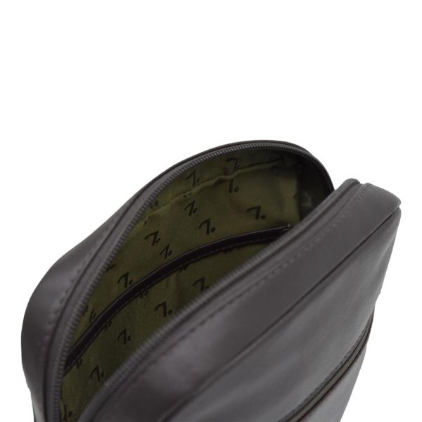 Τσάντα ώμου δερμάτινη καφέ 7.Dots Uranus 60-120 M Brown