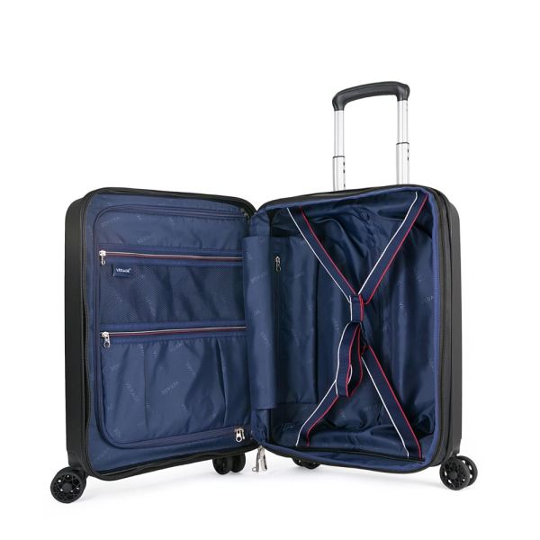 Βαλίτσα σκληρή  μικρή επεκτάσιμη μαύρη με 4 ρόδες Verage Diamond Expandable 4w Spinner S Luggage Black GM18106-19