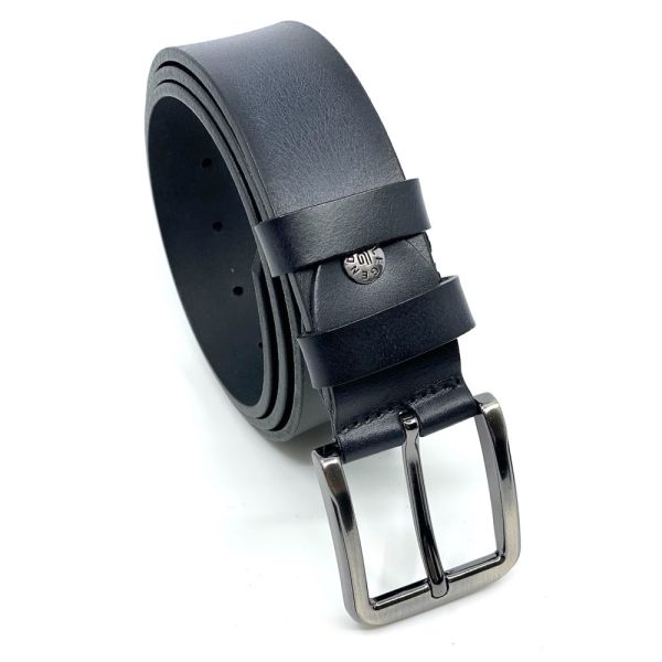 Ζώνη δερμάτινη ανδρική μαύρη Legend L-101