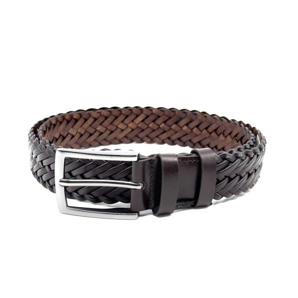 Ζώνη δερμάτινη ανδρική πλεκτή καφέ Legend LGD-200