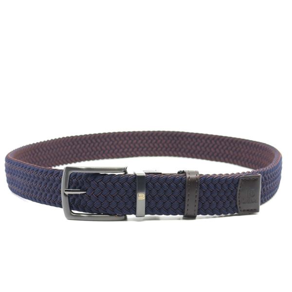 Ζώνη ανδρική ελαστική πλεκτή διπλής όψης μπλε - καφέ Legend LGD-57