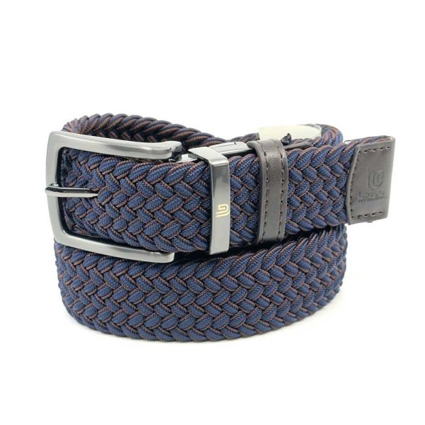 Ζώνη ανδρική ελαστική πλεκτή διπλής όψης μπλε - καφέ Legend LGD-57
