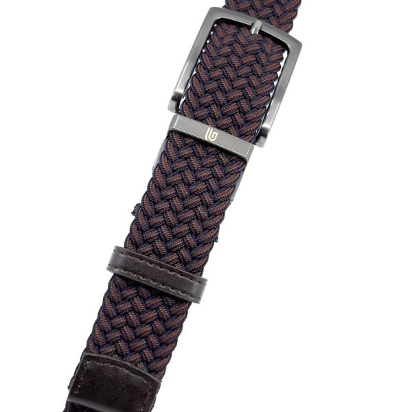 Ζώνη ανδρική ελαστική πλεκτή διπλής όψης μπλε - καφέ Legend LGD-57