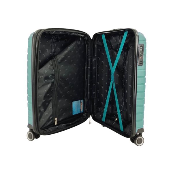 Βαλίτσα σκληρή καμπίνας επεκτάσιμη  πράσινη  με 4 ρόδες Rain RB80134 55cm