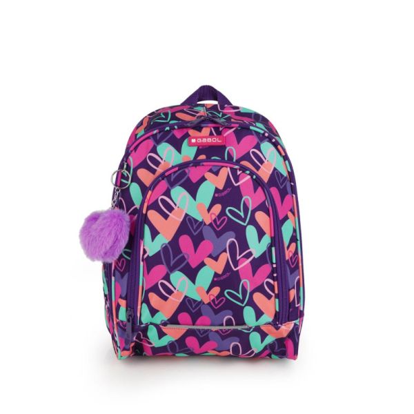 Σακίδιο πλάτης παιδικό μωβ με καρδούλες Gabol Backpack Kokoro