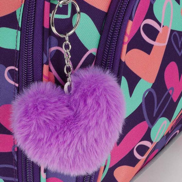 Σακίδιο πλάτης παιδικό μωβ με καρδούλες Gabol Backpack Kokoro