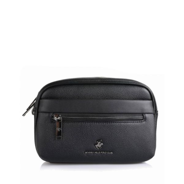 Τσαντάκι χεριού - ώμου μαύρο ανδρικό Beverly Hills Polo Club Wall Street Shoulder Bag BH-8511
