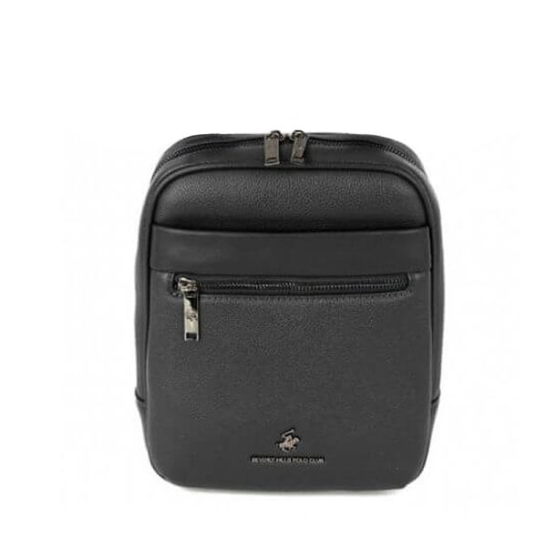 Τσαντάκι ώμου μαύρο ανδρικό Beverly Hills Polo Club Wall Street Shoulder Bag BH-8513