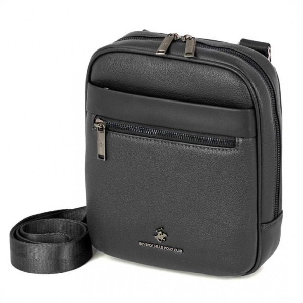 Τσαντάκι ώμου μαύρο ανδρικό Beverly Hills Polo Club Wall Street Shoulder Bag BH-8513