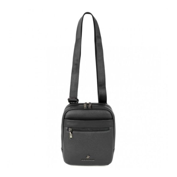 Τσαντάκι ώμου μαύρο ανδρικό Beverly Hills Polo Club Wall Street Shoulder Bag BH-8513
