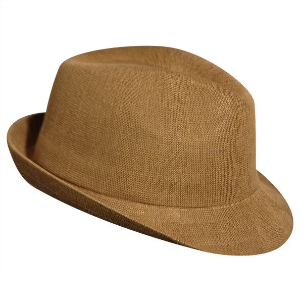 Καπέλο καλοκαιρινό σκούρο μπεζ  Kangol Bamboo Arnold Trilby, δεξιά όψη