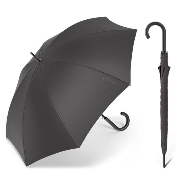 Ομπρέλα μεγάλη αυτόματη μονόχρωμη μαύρη Esprit Long AC Eco Black