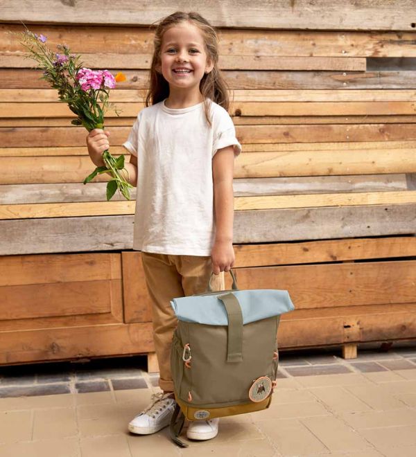 Kids Mini Rolltop Nature Backpack Lässig Khaki