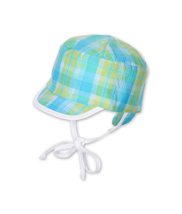 Summer Cotton Cap Double Face With UV Protection Sterntaler Checked / Light Green